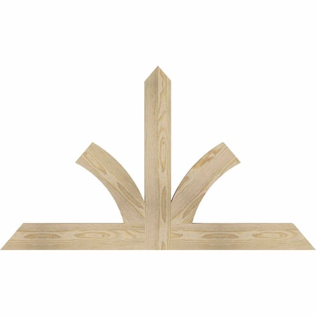 Ekena Millwork Richland Rough Sawn Timber Gable Bracket, Douglas Fir, 48"W x 28"H x 2"D x 4"F, 14/12 Pitch GBW048X28X0204RIC00RDF